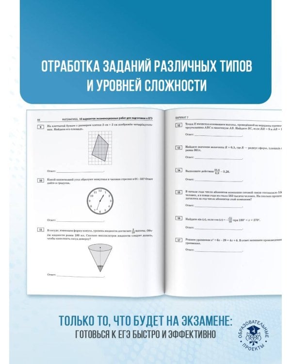 ЕГЭ-2025. Математика (60х84/8). 10 тренировочных вариантов экзаменационных работ для подготовки к единому государственному экзамену. Базовый уровень