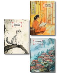 Комплект из 3-х тетрадей для иероглифов на пружине (ИК)