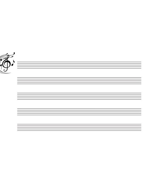 Тетрадь для нот. Классика (8 л., А5, горизонтальная, скрепка)