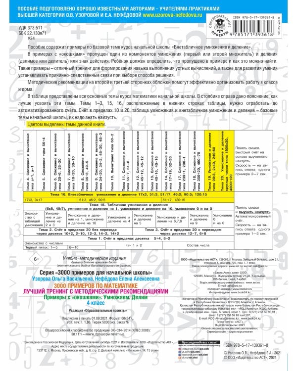 3000 примеров по математике. Лучший тренинг. Умножаем. Делим. Примеры с "окошками". С методическими рекомендациями. 4 класс