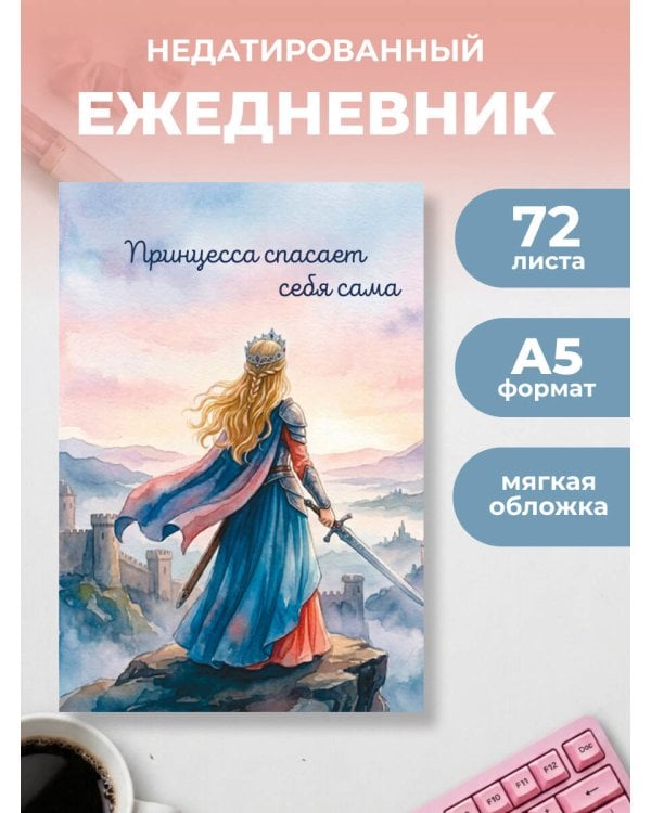 Дополнительное изображение книги «Принцесса спасает себя сама. Ежедневник недатированный (А5, 72 л.)»