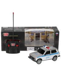 Машина р/у LADA ПОЛИЦИЯ 18 см, свет, сер, кор. Технопарк в кор.24шт