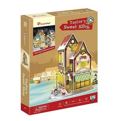 3D Пазл с LED-подсветкой Новогодний магазин сладостей, 52 детали