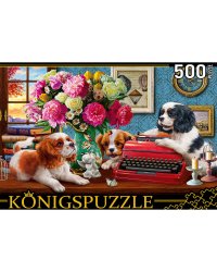 Konigspuzzle. ПАЗЛЫ 500 элементов. ФП500-8050 ЩЕНКИ В КАБИНЕТЕ