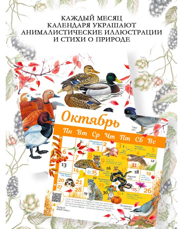Календарь живой природы с голосами животных 2025 год