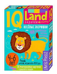 IQ Многоразовые карточки с прищепками. Веселые зверушки. 4+