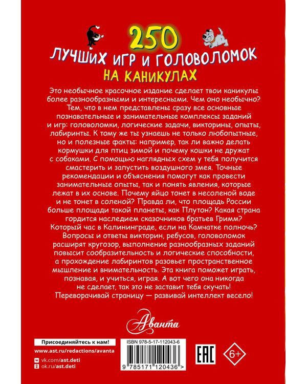 250 лучших игр и головоломок на каникулах