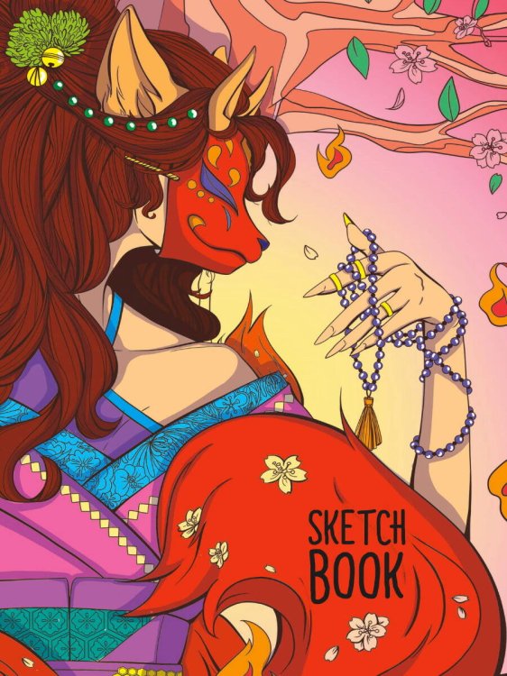 СКЕТЧБУК А5. АНИМЕ. В МАСКЕ ЛИСЫ