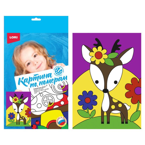 Ркн-047 Картина по номерам для малышей "Милый оленёнок"