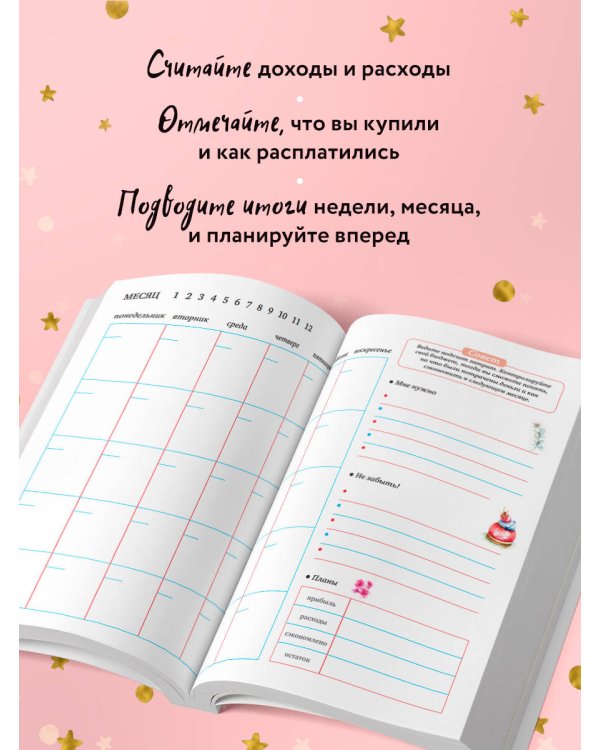 Мои доходы и расходы. Умный блокнот. Большой CashBook (Stars)
