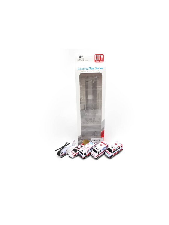 Набор машинок "Скорая помощь"(10,2х4х26,7 см)(5 машинок), в коробке ( Арт. 2176259)