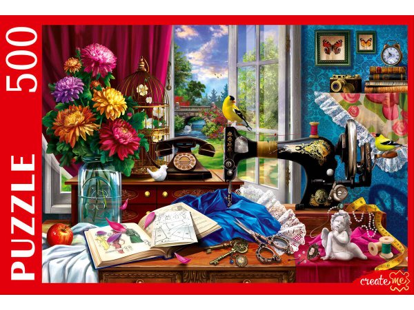 НАТЮРМОРТ И ЦВЕТЫ (Рыжий Кот) ПАЗЛЫ 500 элементов. ВИНТАЖНЫЙ НАТЮРМОРТ (Арт. Ф500-0747)