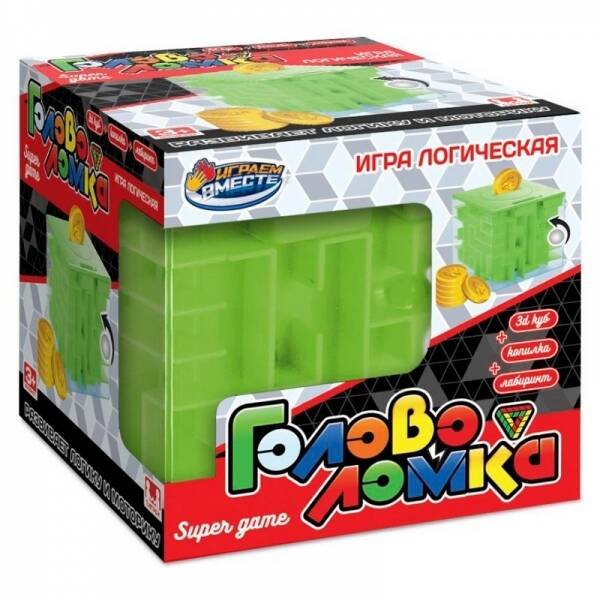 Логическая игра лабиринт кор.8,5*8,5*8,5см ИГРАЕМ ВМЕСТЕ в кор.2*72шт