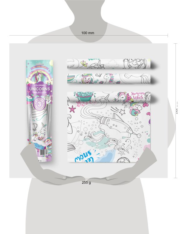 Скатерть ButtenFilm 1100х3600х0,060 25/1 белый Скатерть Единороги