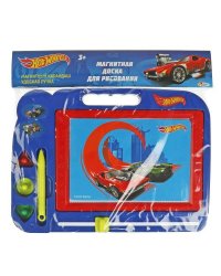 Доска для рисования ХОТ ВИЛС магнитная, ч/б, 3 штампа, 27*20см ИГРАЕМ ВМЕСТЕ в кор.3*32шт