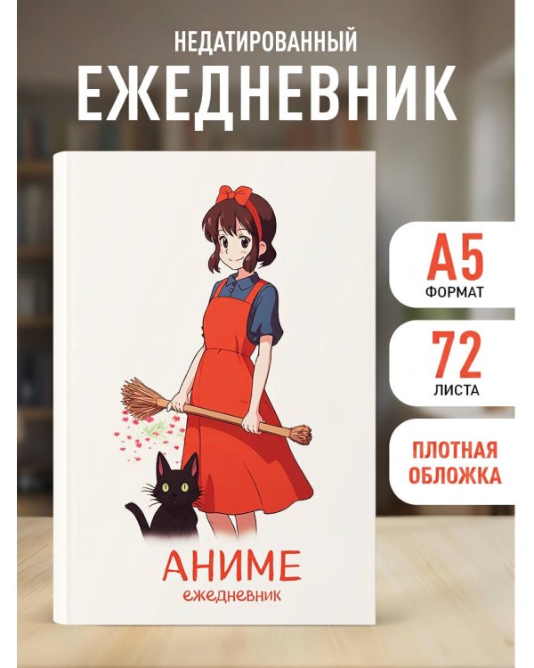 Аниме. Ежедневник недатированный (А5, 72 л., контентный блок, белая обложка)