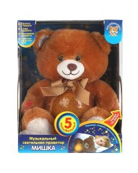 Игрушка мягкая с проектором ИСАКОВСКИЙ стихи мишка 23см, 5 колыбельных "МУЛЬТИ-ПУЛЬТИ" в кор.12шт