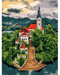 Ам-066 Алмазная мозаика 30*40 см (частичное заполнение) "Таллин"