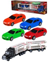 Машинка инерционная "Автовоз с прицепом и 4 машинками"(67*9*16,5 см)(в коробке) ( Арт. 2090291)