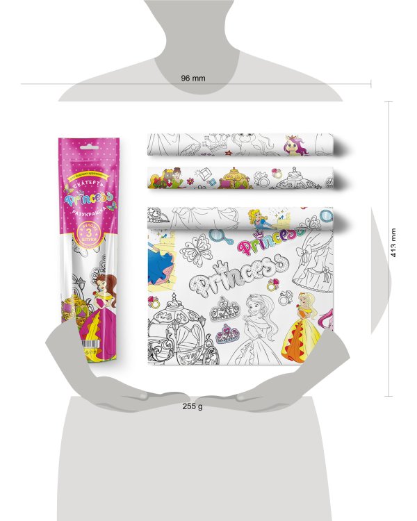 Скатерть ButtenFilm 1100х3600х0,060 25/1 белый Скатерть Для юных принцесс 1