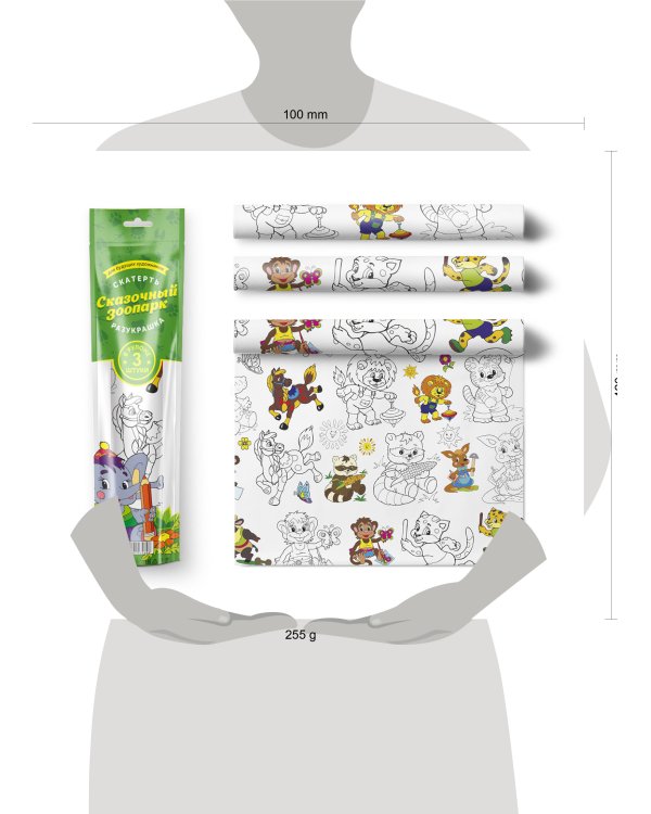 Скатерть ButtenFilm 1100х3600х0,060 25/1 белый Скатерть Зоопарк 1