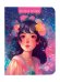 Gatto Rosso. Блокнот в клетку Floral anime. РОЗОВЫЙ