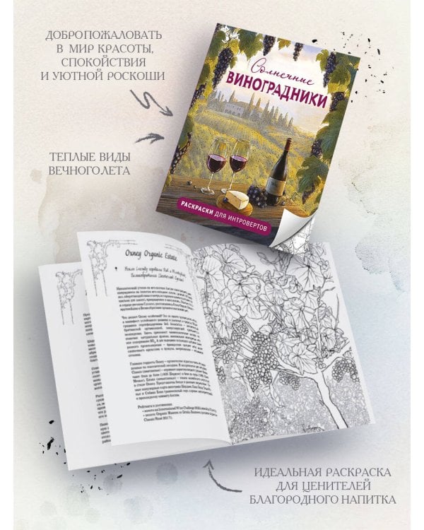 Солнечные виноградники. Раскраски для интровертов