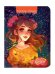 Gatto Rosso. Блокнот в клетку Floral anime. ОРАНЖЕВЫЙ