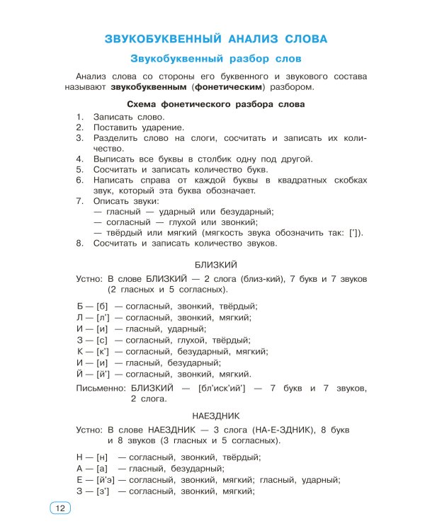 Все виды разбора в русском языке. 1-4 классы