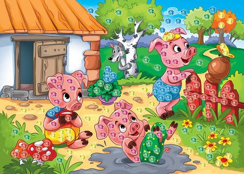 МОЗАИКА ИЗ СТРАЗ (Рыжий Кот) МОЗАИКА ИЗ СТРАЗ. ТРИ ВЕСЁЛЫХ ПОРОСЁНКА. Арт. М-0428