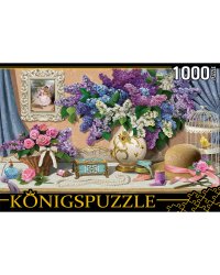 26. Konigspuzzle. ПАЗЛЫ 1000 элементов. ФK1000-6636 НЕЖНЫЙ НАТЮРМОРТ С СИРЕНЬЮ