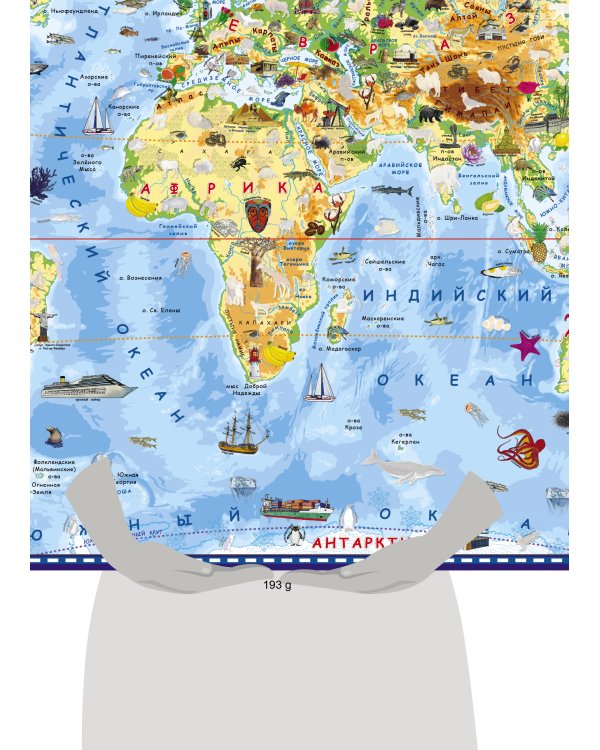 Карта мира для детей с наклейками