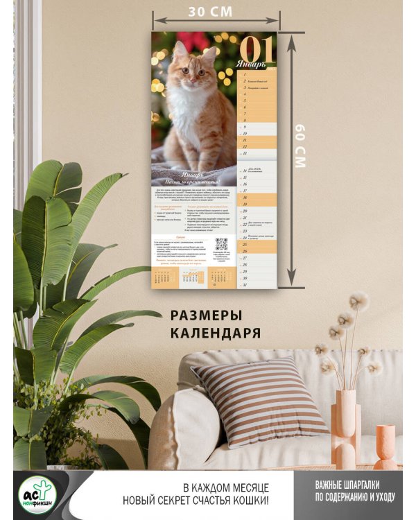 ПРО кошек: четыре сезона. Настенный календарь на 2025 год