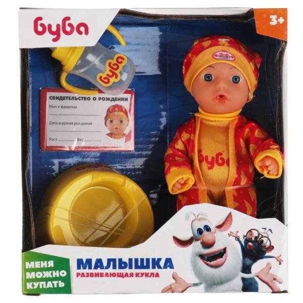 КУКЛЫ БУБА (Умка) Кукла без озвуч БУБА 15см, пьет, писает, горшок, бутылочка, в кор. КАРАПУЗ в кор.84шт