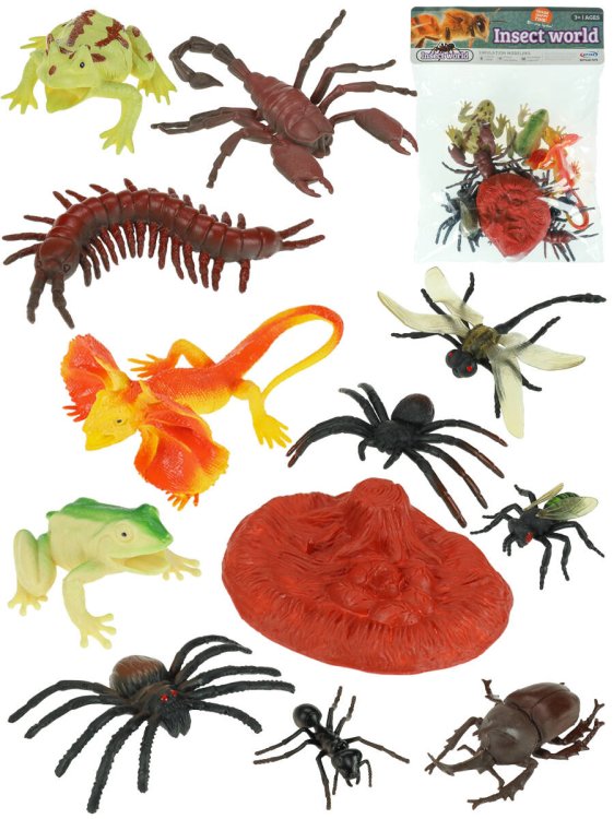 Наборы животных (Рыжий Кот) Насекомые 2 (микс, 12 фигур в пакете) (27,0х22,0х4,0 см) ( Арт. 2282525)