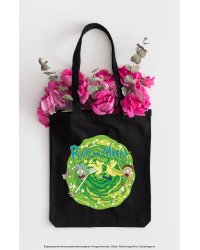 Сумка. Рик и Морти (черная, 38х43 см, длина ручек 58 см)