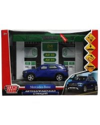 Игрушка пластик свет-звук АВТОЗАПРАВОЧНАЯ СТАНЦИЯ 21 см, С МАШИНКОЙ, кор. Технопарк в кор.2*24шт