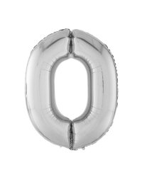 Шар Agura цифра 0 серебро (40'/102см, 1 шт) 753866
