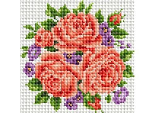 Мозаика на подрамнике (Белоснежка) 277-ST-S Розы и фиалки