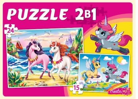 10. МАКСИ-ПАЗЛЫ (2 в1) (Рыжий Кот) 08. МАКСИ-ПАЗЛЫ 2 в 1. ЧУДЕСНЫЕ ЕДИНОРОГИ №5 (15 и 24 эл.) (Арт. П-7320)