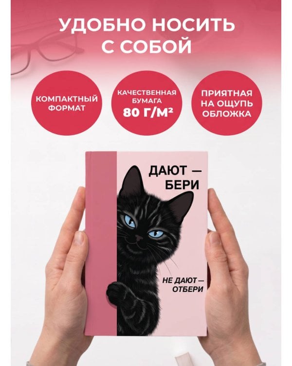 Дополнительное изображение книги «Дают - бери, не дают - отбери! Ежедневник недатированный (А5, 72 л.)»