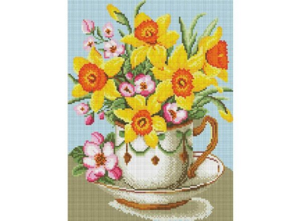 Мозаика на подрамнике. Букет с нарциссами (340-ST-S)