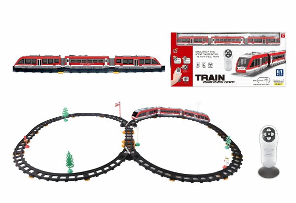 Железная дорога на р/у(124 см x 62см)"Экспресс рейс-1"(свет,звук,61 эл.,в коробке) (Арт. 1964756)