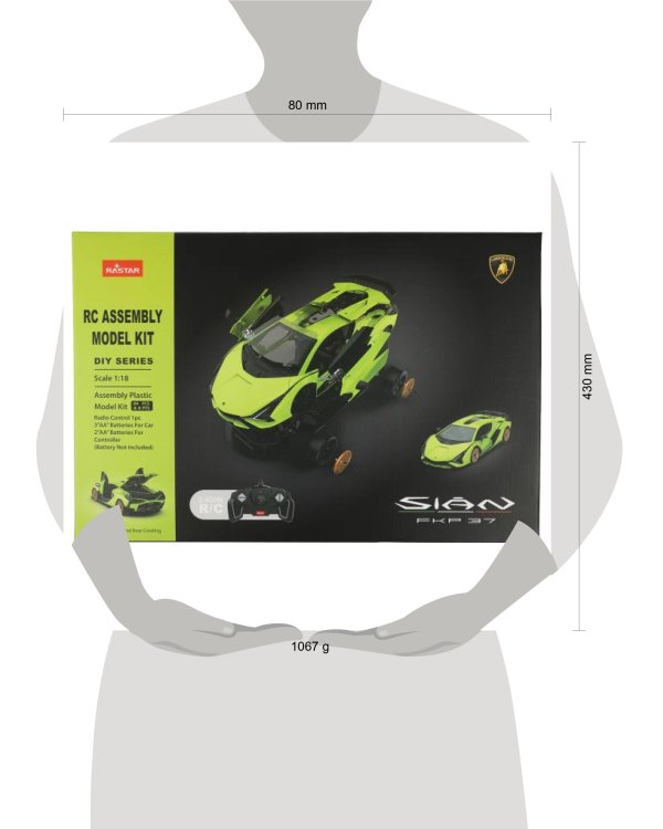 Машина р/у 1:18 lamborghini sian конструктор 72 дет. Rastar в кор.6шт