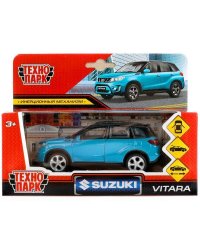 Машина металл SUZUKI VITARA S 2015 12 см, двери, багаж, инерц, СИНИЙ, кор. Технопарк в кор.2*36шт