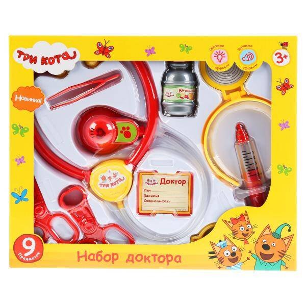 НАБОРЫ ДОКТОРА (Умка) Набор доктора Три Кота кор.34,5*28,5*5см ИГРАЕМ ВМЕСТЕ в кор.36шт