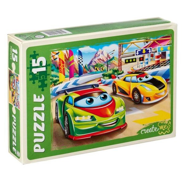 01. МАКСИ-ПАЗЛЫ 15 элементов (Рыжий Кот) 09. МАКСИ-ПАЗЛЫ 15 элементов. СОСТЯЗАНИЕ МАШИНОК (Арт. ПУ15-0455)