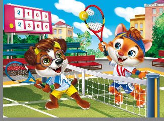 Алмаз. мозаика (класс) 17х22 см, с подр., с полн. заполн. (26цв.) СПОРТИВНЫЕ ЩЕНЯТА. Арт.  AC17041