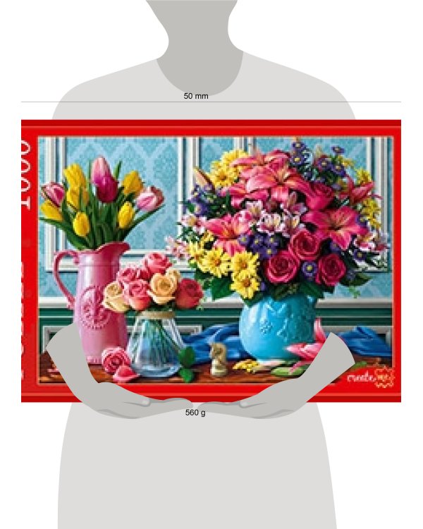 ПАЗЛЫ 1000 элементов. Ф1000-0520 ЯРКИЕ БУКЕТЫ