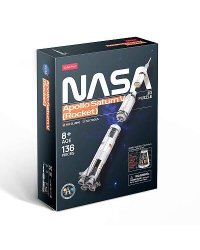 3D Пазл РАКЕТА "САТУРН-5-АПОЛЛОН" (82 см в высоту), 136 деталей
